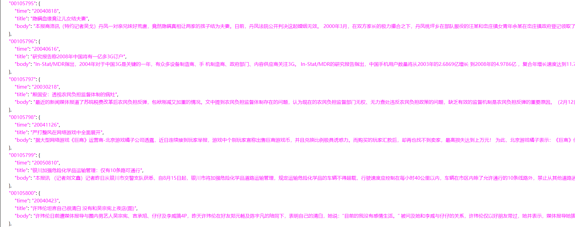 35G中文新闻文本数据